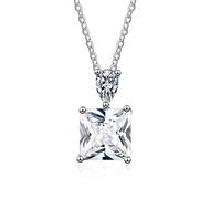 NZVCQVPU 14K Necklace for Women, Charm Choker Dainty Necklaces Waterdrop and Square Lab Diamond Chain Necklace for Women White