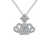 NZVCQVPU 14K Pendant Necklace for Women, Charm Choker Dainty Necklaces Shiny Classic Crown with Lab Diamond Chain Necklace for Women White