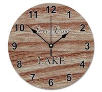 NZVCQVPU 15 inch Wall Clock Shabby Chic Weathered Wooden Wall Clocks Battery Operated Live Love Lake Silent She Shed Decor for Living Room Bedroom Office Kitchen Wedding Gift