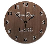 NZVCQVPU 15 inch Wall Clock Shabby Chic Weathered Wooden Wall Clocks Battery Operated Live Love Lake Silent She Shed Decor for Living Room Bedroom Office Kitchen Wedding Gift