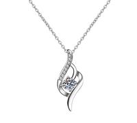 NZVCQVPU 18K Pendant Necklaces for Women, Charm Choker Dainty Necklaces Classic Hollow Leaf Design with Round Lab Diamond Chain Necklace for Women White