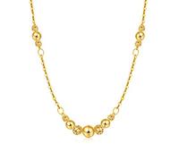 NZVCQVPU 18K Yellow Beads Necklace for Women Pendant Necklace 18 Inch