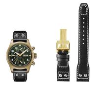 NZVCQVPU 20 21 22mm Genuine Rivets Watchband Fit IWC Big Pilot Spitfire TOP GUN Brown Black Blue Cowhide Watch Strap