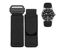 NZVCQVPU 22mm 24mm Nylon Watch Band Tudor BR Hook-and-loop Fastener Sport Steel Buckle Strap Black Blue