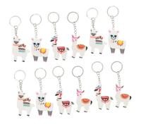 NZVCQVPU 30 pièces porte-clés mignons en alpaga, breloques de sac en forme d'animal de dessin animé, porte-clés en PVC pour supports légers pour la décoration et l'organisation du sac à dos