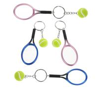 NZVCQVPU 4 pièces porte-clés raquette et pendentifs balle avec artisanat raffiné ornement de sport porte-clés pour garçons hommes sacs et décorations de fête