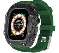 NZVCQVPU 49mm Clear Transparent Case Mod Kit Men Silicone Bands,For Series 8 45mm, Hard PC Cover Replacement Strap Upgrade Rm Style Watch Accessories,For watch Series 7 44mm