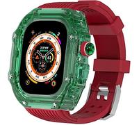 NZVCQVPU 49mm Clear Transparent Case Mod Kit Men Silicone Bands,For Series 8 45mm, Hard PC Cover Replacement Strap Upgrade Rm Style Watch Accessories,For watch Series 7 44mm