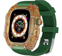 NZVCQVPU 49mm Clear Transparent Case Mod Kit Men Silicone Bands,For Series 8 45mm, Hard PC Cover Replacement Strap Upgrade Rm Style Watch Accessories,For watch Series 7 44mm
