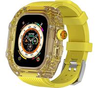NZVCQVPU 49mm Clear Transparent Case Mod Kit Men Silicone Bands,For Series 8 45mm, Hard PC Cover Replacement Strap Upgrade Rm Style Watch Accessories,For watch Series 7 44mm
