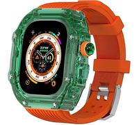 NZVCQVPU 49mm Clear Transparent Case Mod Kit Men Silicone Bands,For Series 8 45mm, Hard PC Cover Replacement Strap Upgrade Rm Style Watch Accessories,For watch Series 7 44mm
