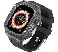 NZVCQVPU 49mm Transparent Watch Case Rubber Band，For Ultra 8 Series Replacement，Silicone Sport Straps Clear PC Watch Case Bezel Mod Kit Accessories