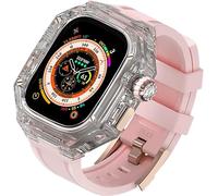 NZVCQVPU 49mm Transparent Watch Case Rubber Band，For Ultra 8 Series Replacement，Silicone Sport Straps Clear PC Watch Case Bezel Mod Kit Accessories