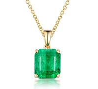 NZVCQVPU 750 Necklace Pendant, Square Pendant Necklaces 2.5Ct Emerald Stylish Jewelry Necklace for Women Girls Gifts for Birthday Christmas for Birthday Christmas with Jewelry Box