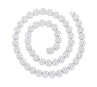 NZVCQVPU 9 mm Width Moissanite Necklace Mens Lab Grown Diamond Chain Boys Daily Wear Moissanite Chain for Girlfriend Boyfriend Mother Trendy Chain Sterling Silver Necklace For Mens, One size, Standard
