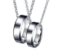 NZVCQVPU Anneau, couple Colliers personnalisés en tungstène 6 mm Gift de mariage à bord biseauté pour couple