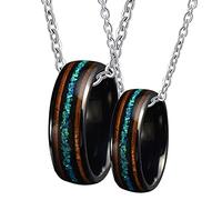 NZVCQVPU Anneau, couple Personnalisez le cadeau de promesse noire personnalisée de 8 mm noire de 8 mm.