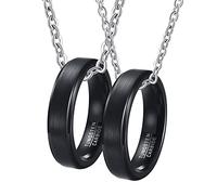 NZVCQVPU Anneau, couples en tungstène noir personnaliser le câble d'anneau brossé noir 5 mm cadeau de la Saint-Valentin pour les femmes