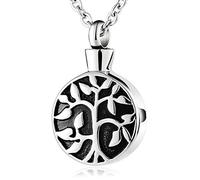 NZVCQVPU Ash Necklaces for Pets, Stainless Steel Tree of Life Ashes Memorial Necklaces