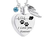 NZVCQVPU avec des ailes, pour les animaux de compagnie en acier en forme de chiens de patte, je t'aime pour toujours pour les femmes