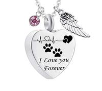 NZVCQVPU avec des ailes, pour les animaux de compagnie en acier en forme de patte de patte, je t'aime pour toujours pour les femmes