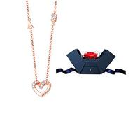 NZVCQVPU Bijoux/Colliers Hollow Diamond Love Heart Collier Fashion Clavicule Chaîne de la chaîne de clavicules avec boîte cadeau Classic Confession Gift/Anniversary Pendentifs Women's Pendants