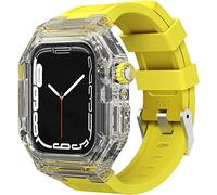 NZVCQVPU Boîtier de montre en caoutchouc transparent pour iWatch 40 mm, 41 mm, 44 mm, 45 mm, série 8, 7, 6, 5, 4 SE, remplacement des accessoires de bracelet de montre Fluoroelastomer, H, 40mm