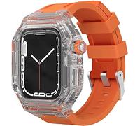 NZVCQVPU Boîtier de montre en caoutchouc transparent pour iWatch 40 mm, 41 mm, 44 mm, 45 mm, série 8, 7, 6, 5, 4 SE, remplacement des accessoires de bracelet de montre Fluoroelastomer, E, 41mm