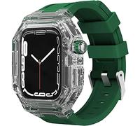 NZVCQVPU Boîtier de montre en caoutchouc transparent pour iWatch 40 mm, 41 mm, 44 mm, 45 mm, série 8, 7, 6, 5, 4 SE, remplacement des accessoires de bracelet de montre Fluoroelastomer, D, 41mm