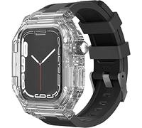 NZVCQVPU Boîtier de montre en caoutchouc transparent pour iWatch 40 mm, 41 mm, 44 mm, 45 mm, série 8, 7, 6, 5, 4 SE, remplacement des accessoires de bracelet de montre Fluoroelastomer, B, 40mm