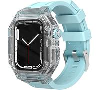 NZVCQVPU Boîtier de montre en caoutchouc transparent pour iWatch 40 mm, 41 mm, 44 mm, 45 mm, série 8, 7, 6, 5, 4 SE, remplacement des accessoires de bracelet de montre Fluoroelastomer, C, 40mm