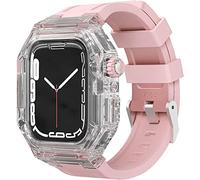 NZVCQVPU Boîtier de montre en caoutchouc transparent pour iWatch 40 mm, 41 mm, 44 mm, 45 mm, série 8, 7, 6, 5, 4 SE, remplacement des accessoires de bracelet de montre Fluoroelastomer, F, 40mm