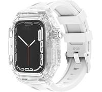 NZVCQVPU Boîtier de montre en caoutchouc transparent pour iWatch 40 mm, 41 mm, 44 mm, 45 mm, série 8, 7, 6, 5, 4 SE, remplacement des accessoires de bracelet de montre Fluoroelastomer, G, 44mm