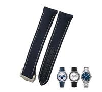 NZVCQVPU Bracelet de montre en toile de nylon haute densité avec extrémités incurvées, 19 mm, 20 mm, 21 mm, pour Omega 300 AT150, 19mm Black clasp, Standard, Standard