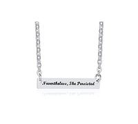 NZVCQVPU Chaîne à longue chaîne, collier pendentif câble esthétique Câble en acier inoxydable Pendant Néanmoins, elle a persisté le collier pour les femmes