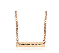 NZVCQVPU Chaîne à longue chaîne, collier pendentif câble esthétique Câble en acier inoxydable Pendant Néanmoins, elle a persisté le collier pour les femmes