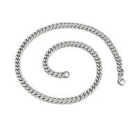 NZVCQVPU Chaîne à maillons cubains pour homme de 45,7 à 76,2 cm, en acier inoxydable, collier punk de 7 mm pour femme, taille unique, Standard, Standard