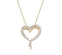 NZVCQVPU Collier avec pendentif brillant en forme d'amour incrusté de cristal élégant classique collier tempérament colliers pour femme, -2.0, Standard, Standard