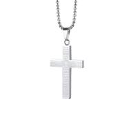 NZVCQVPU Collier avec pendentif en forme de croix en acier inoxydable avec bible - Chaîne de 61 cm pour homme, taille unique, Standard, Standard