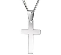 NZVCQVPU Collier avec pendentif en forme de croix en acier inoxydable pour homme et femme Chaîne de 61 cm, taille unique, Standard, Standard
