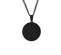 NZVCQVPU Collier avec pendentif rond en acier inoxydable pour homme et femme avec chaîne de 61 cm, taille unique, Standard, Standard