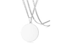 NZVCQVPU Collier avec pendentif rond en acier inoxydable pour homme et femme avec chaîne de 61 cm, taille unique, Standard, Standard
