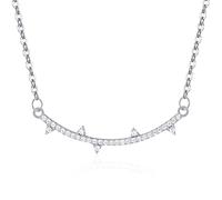 NZVCQVPU Collier Best Friend pour femme, forme ronde, oxyde de zirconium, triangle, sourire, anniversaire de mariage, 450 mm