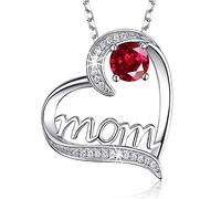 NZVCQVPU Collier, colliers pour femmes 18 carats blancs blancs avec maman Cumbic Zirconia Rolo Pendant collier pour maman
