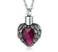 NZVCQVPU Collier de cendres pour hommes, collier d'urne commémoratif pour femmes pendentif cardiaque en acier en acier inoxydable avec de la zircone