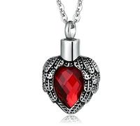NZVCQVPU Collier de cendres pour hommes, collier d'urne commémoratif pour femmes pendentif cardiaque en acier en acier inoxydable avec de la zircone