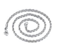 NZVCQVPU Collier de chaîne en acier inoxydable pour hommes, collier pour femmes Collier de chaîne de corde de bijoux de la mode 5 mm 24 pouces