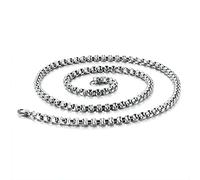 NZVCQVPU Collier de chaîne Rolo Men 18-28 pouces, collier punk pour hommes en acier inoxydable 2-7 mm chaîne de collier hip hop