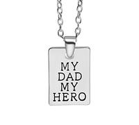 NZVCQVPU Collier de jour des pères pour hommes, colliers pour hommes collier en alliage tags mon père mon héros rolo pendentif colliers 2x2.2cm
