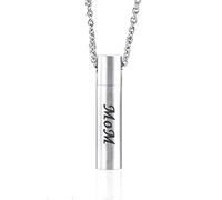 NZVCQVPU Collier de médaillon pour tenir les cendres de maman, Collier de cendres pour hommes papa en acier inoxydable PENDANT CYLINDE